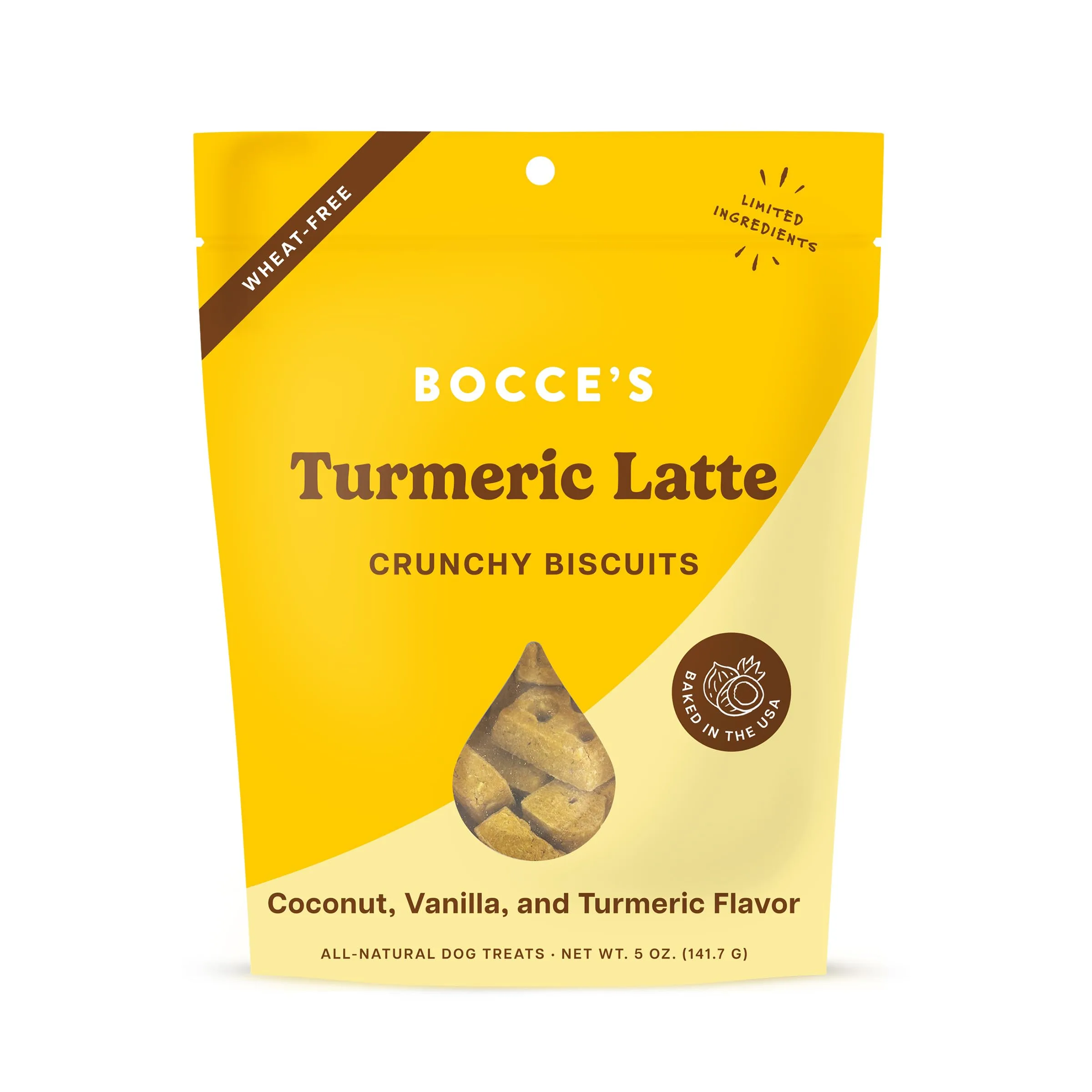 Bocce's Bakery Oven Baked Turmeric Latte Treats for Dogs