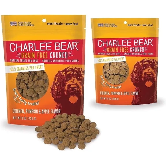 Charlee Bear Dog Training Treats, Bacon & Blueberry, 2 Pack, 8 Oz Each