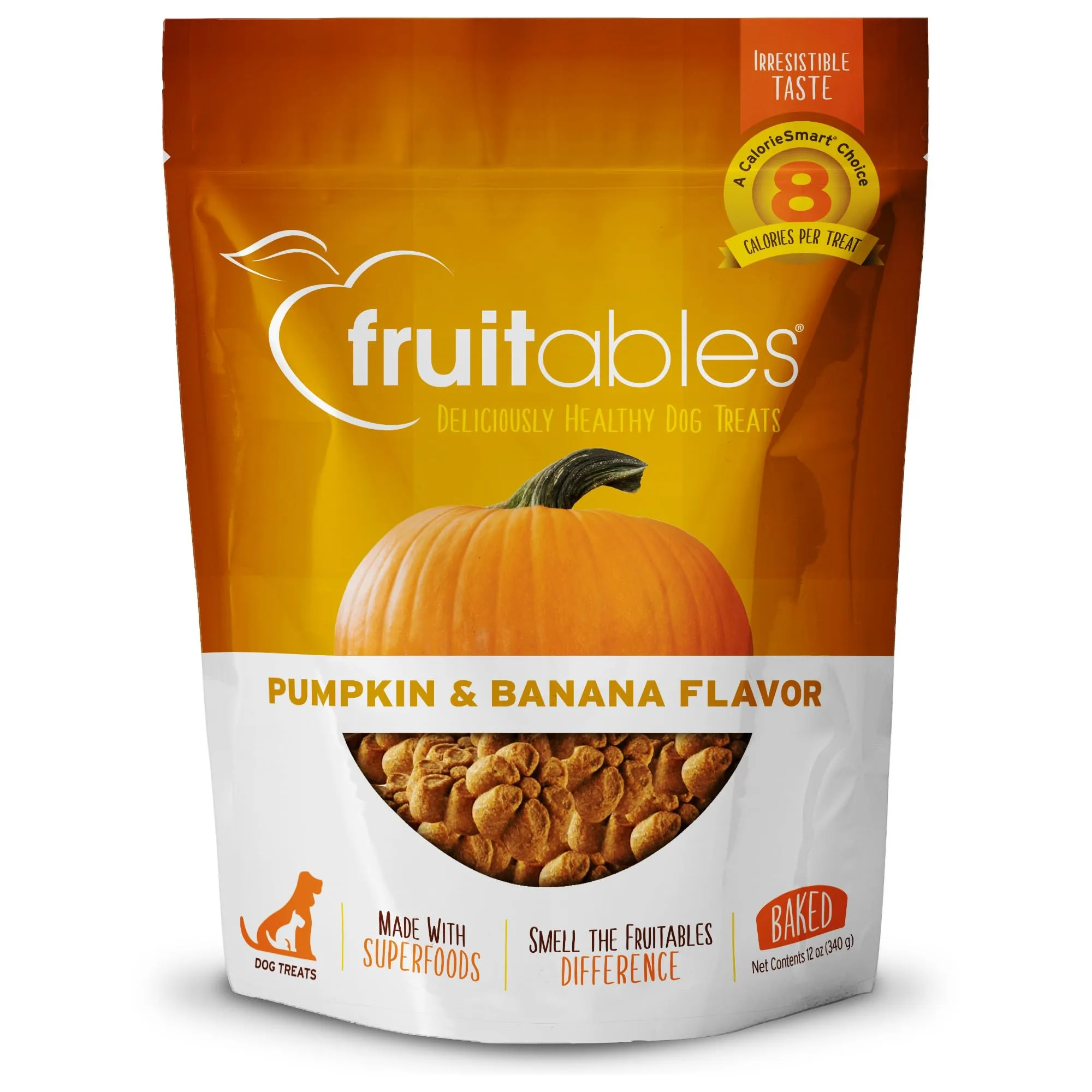 Fruitables Baked Dog Treats Pumpkin and Banana, 12 Oz