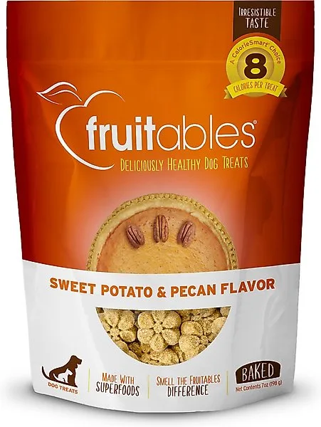 Fruitables Dog Treats Sweet Pecan Pie, 7 Oz Bags (6-Pack)