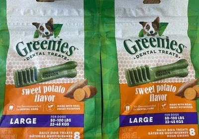 Greenies Dental Bone Dog Treat, Sweet Potato Flavor, Large, 12 Oz