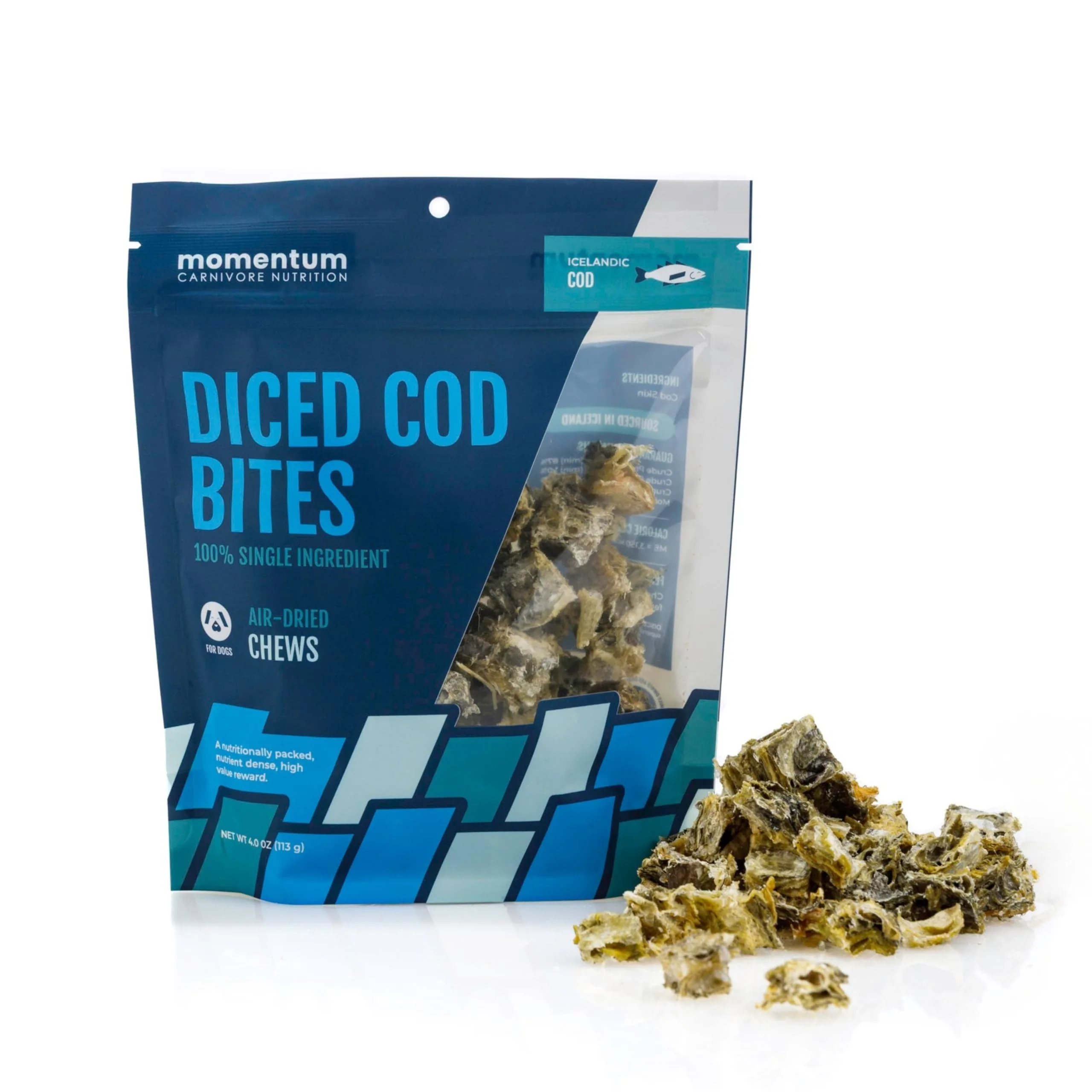 Momentum Carnivore Nutrition Diced Cod Bites Dog Treats