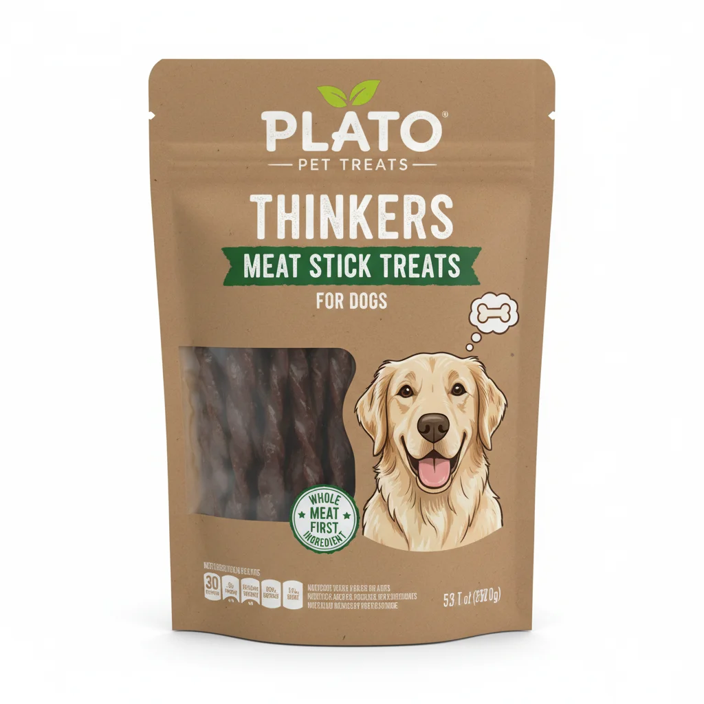PLATO Pet Treats Thinkers Meat Stick Treats for Dogs