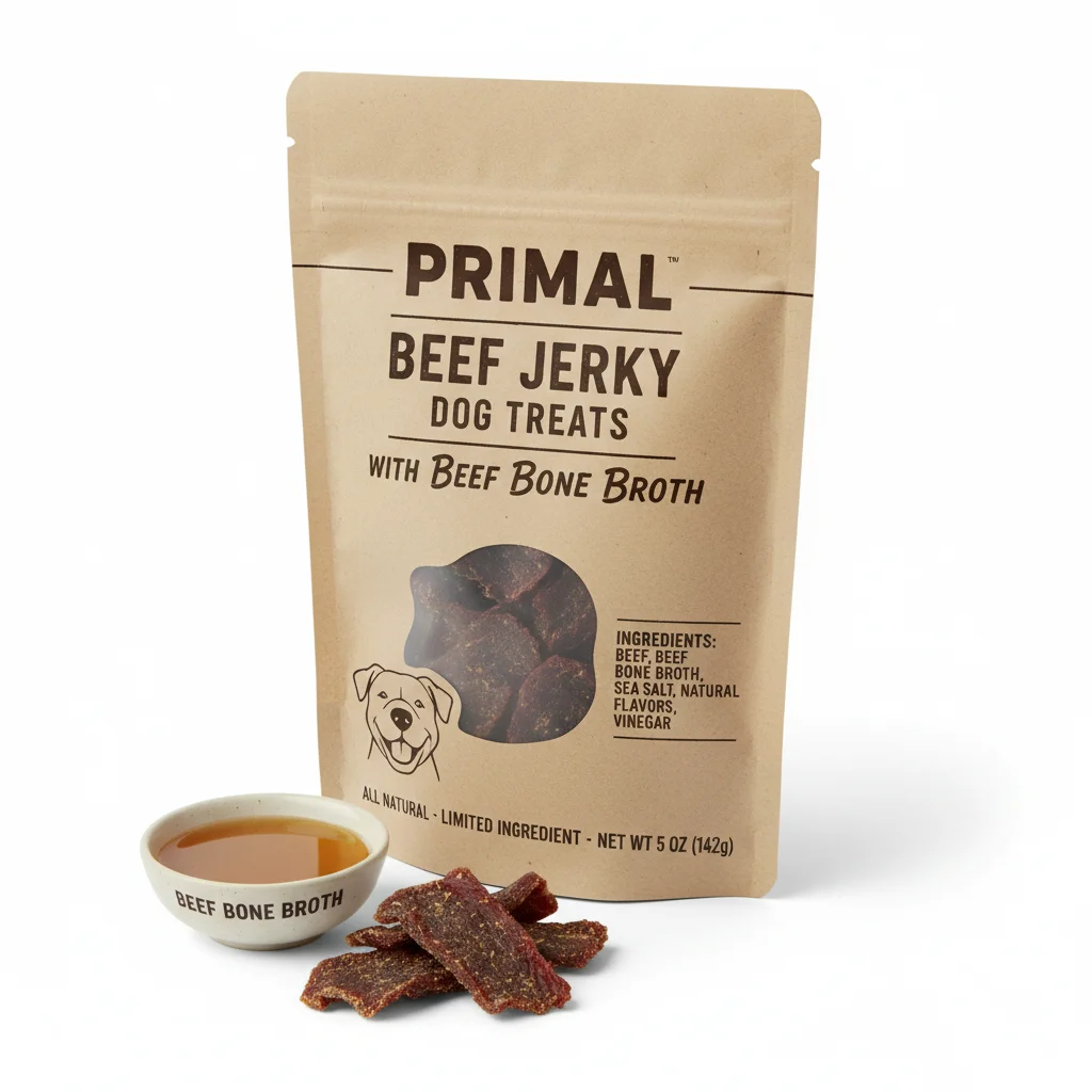 Primal Beef Jerky Dog Treats with Beef Bone Broth image 2