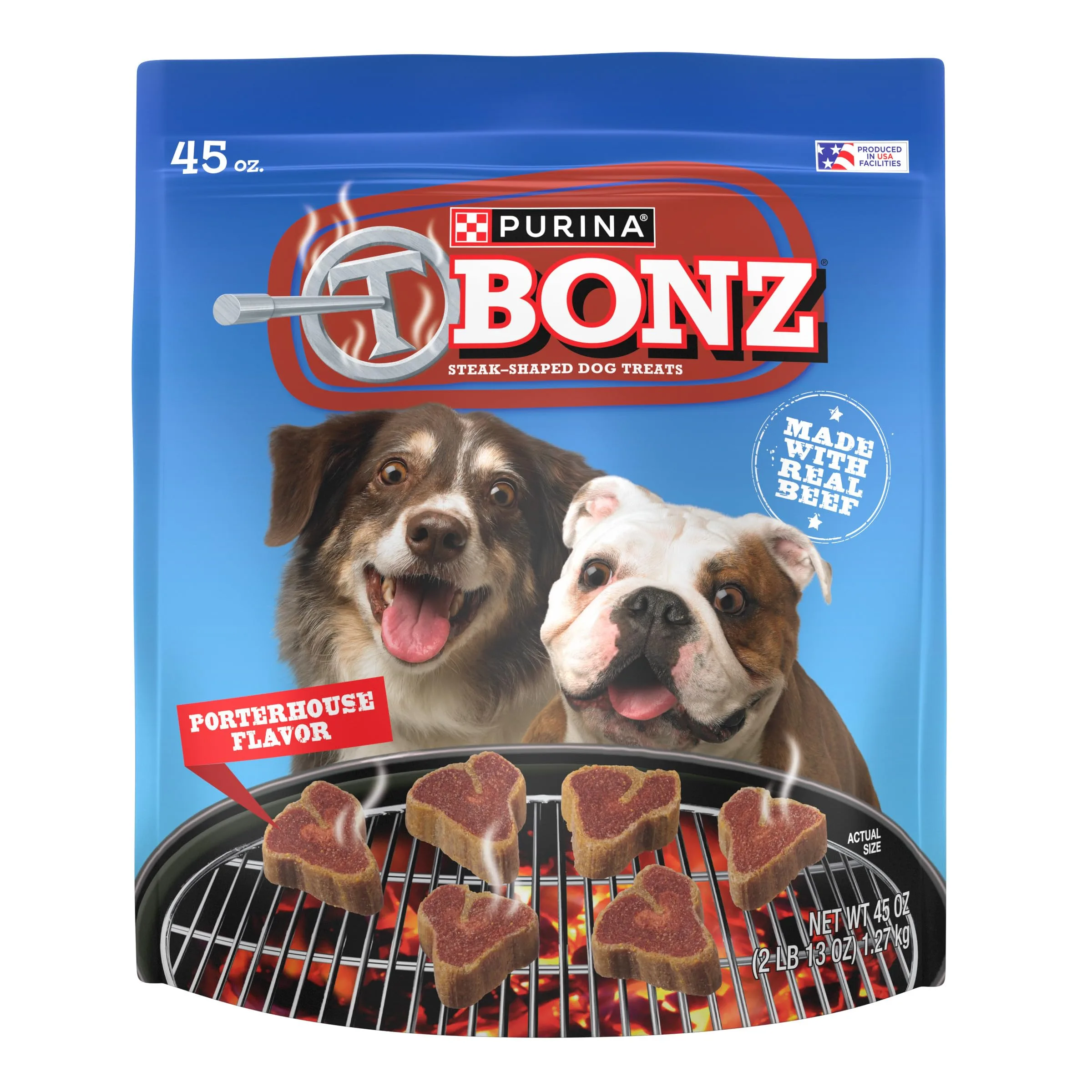 Purina T-Bonz Filet Mignon Flavor Steak Shaped Treats for Dogs, 45 Oz Pouch (Pack of 2) image 3