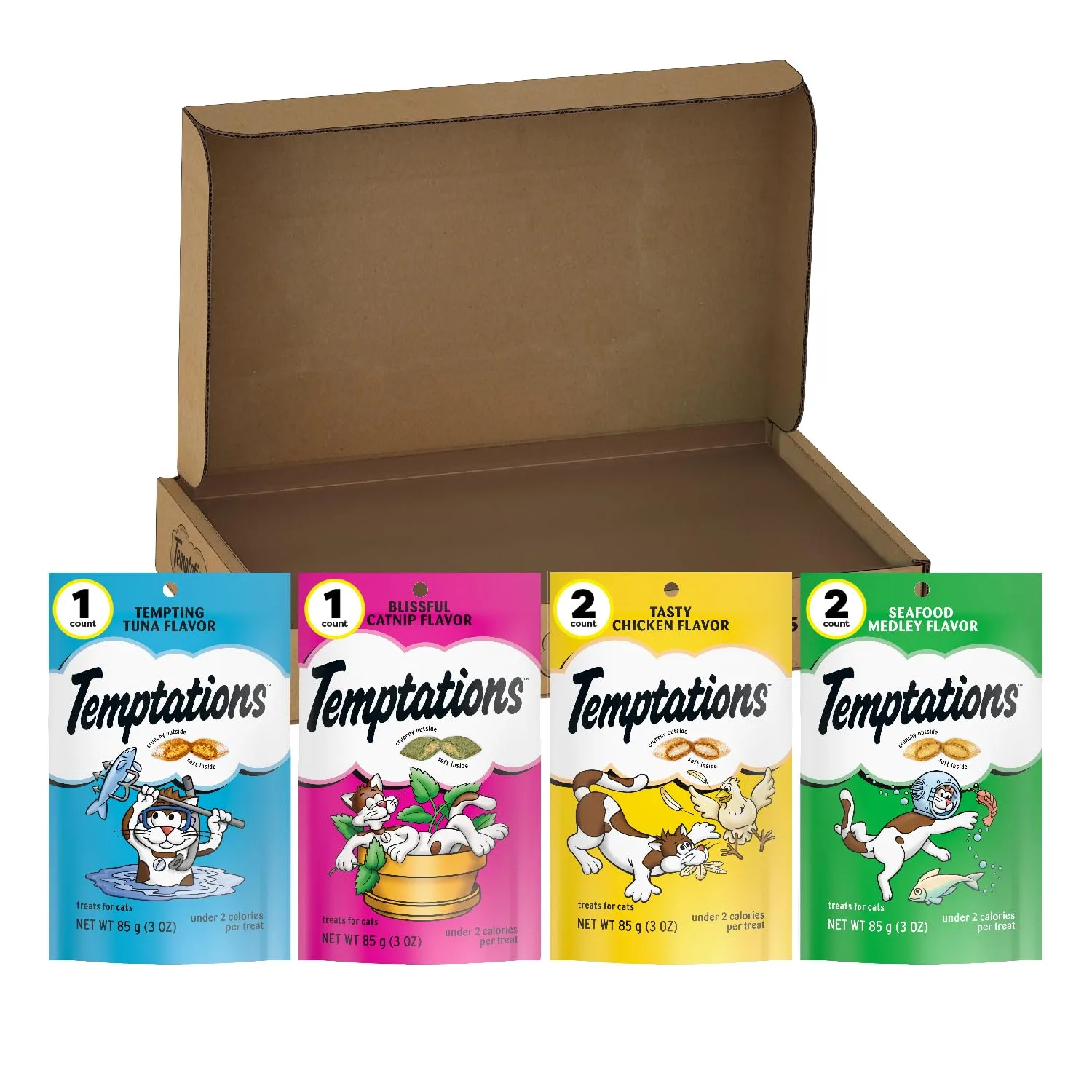Temptations Cat Treats Classic Crunchy and Soft Variety Pack, 6.3 Oz Pouches (Pack of 12) image 2