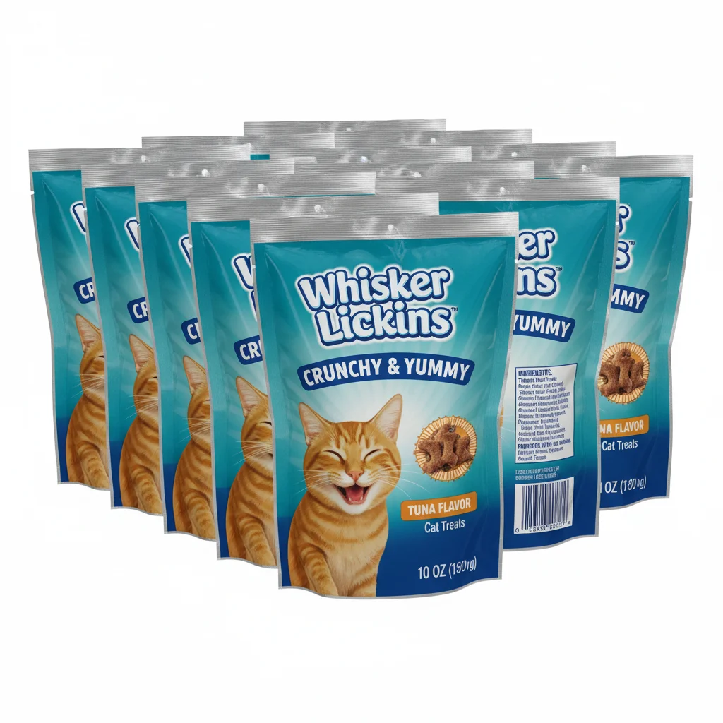 Whisker Lickin's Crunchy and Yummy Tuna Flavor Cat Treats, 10 Oz Pouches (Pack of 8) image 2