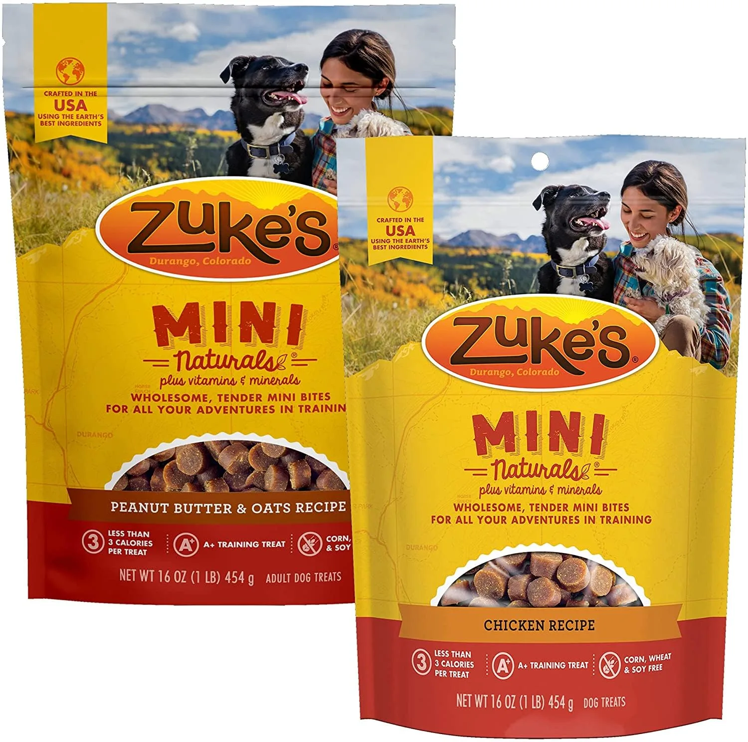 Zuke's Mini Naturals Training Treats 3-Pack, Chicken, Beef & Peanut Butter image 3